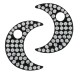 Ciondolo a Forma di Luna in Ottone con Zirconi 11X14 Mm/2 mm