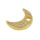 Breloque en Laiton et Zircon en Forme de lune 11 x 14 mm/2 mm