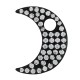 Ciondolo a Forma di Luna in Ottone con Zirconi 11X14 Mm/2 mm