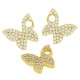 Ciondolo a Farfalla in Ottone con Zirconi 12X11 Mm/2 mm