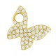 Breloque Papillon en Laiton et Zircon 12 x 11 mm/2 mm