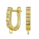 Boucle D'Oreille en Laiton et Zircon en Forme D'Anneau 19 x 11 mm