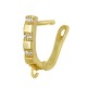 Boucle D'Oreille en Laiton et Zircon en Forme D'Anneau 19 x 11 mm