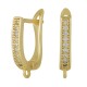 Boucle D'Oreille en Laiton et Zircon 20 x 11 mm