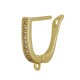 Boucle D'Oreille en Laiton et Zircon 20 x 11 mm