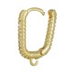 Brass Earring Hoop w/ Loop & Zircon 19x13mm