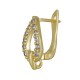 Brass Earring Hoop w/ Loop & Zircon 17x11mm