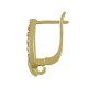 Brass Earring Hoop w/ Loop & Zircon 17x11mm