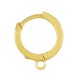 Brass Earring Hoop w/ Loop & Zircon 17x14mm