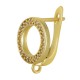 Brass Earring Hoop w/ Loop & Zircon 19x9mm