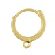 Brass Earring Hoop Round w/ Loop 12x14mm