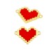 Ciondolo in Metallo Ottone Cuore con Smalto 16x11mm