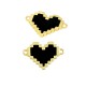 Ciondolo in Metallo Ottone Cuore con Smalto 16x11mm