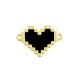 Enameled Brass Connector Heart 16x11mm