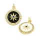 Charm Étoile Ronde en Laiton Émaillé avec Zircon 13 mm