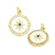 Charm Étoile Ronde en Laiton Émaillé avec Zircon 13 mm