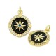 Charm Étoile Ronde en Laiton Émaillé avec Zircon 13 mm