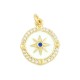 Charm Étoile Ronde en Laiton Émaillé avec Zircon 13 mm