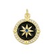 Charm Étoile Ronde en Laiton Émaillé avec Zircon 13 mm