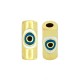 Brass Tube w/ Evil Eye & Enamel 10x5mm (Ø2mm)