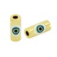 Enameled Brass Tube with Evil Eye 10x5mm Ø2mm