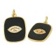 Enameled Brass Charm Tag with Evil Eye Zircon 15x17mm