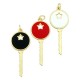 Pendente in Metallo Ottone Chiave con Smalto 38x15mm