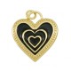 Brass Charm Heart w/ Enamel 20x19mm