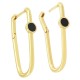 Brass Earring Hoop Round w/ Enamel 32x15mm