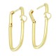 Orecchino in Metallo Ottone Rotondo Cuore con Smalto 32x16mm
