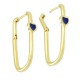 Orecchino in Metallo Ottone Rotondo Cuore con Smalto 32x16mm