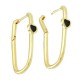 Enameled Brass Earring Hoop Heart 32x16mm