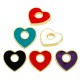Ciondolo in Metallo Ottone Cuore con Smalto 13x12mm