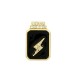 Ciondolo Metallo Ottone Fulmine con Smalto e Zirconi 11x17mm