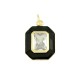 Enameled Brass Charm Octagon with Crystal 13x18mm