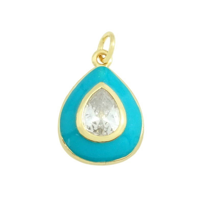 Bracelet En Or Blanc Avec Breloque En Forme De Goutte Et Diamants