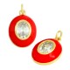 Ciondolo Metallo Ottone Goccia Cristallo e Smalto 19x14mm