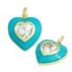 Ciondolo Metallo Ottone Goccia Cristallo e Smalto 15x17mm