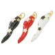 Enameled Brass Charm Horn with Zircon 26x6mm