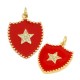 Ciondolo Metallo Ottone Stella con Zirconi e Smalto 18x23mm