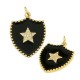 Colgante Metal Latón Estrella con Circones y Esmalto 18x23mm