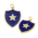 Colgante Metal Latón Estrella con Circones y Esmalto 18x23mm