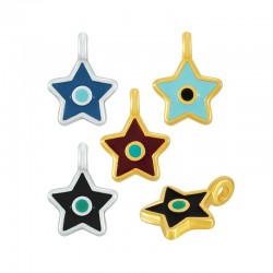 Zamak Charm Star w/ Enamel 8mm