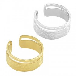 Bague Martelée 20mm en Acier Inoxydable