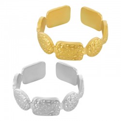 Stainless Steel 304 Finger Hammered Ring 20x6mm