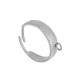 Stainless Steel 304 Finger Ring with Lines & Hoop 21x5.7mm