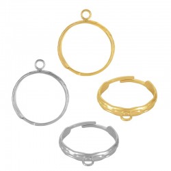 Bague Martelée avec Attache 21x3mm en Acier Inoxydable 304