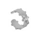 Bague Martelée avec Attache 21x10.5mm en Acier Inoxydable 304