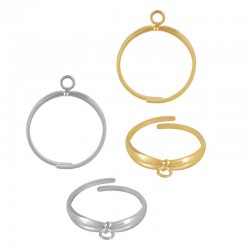Bague avec Attache 21x3.7mm en Acier Inoxydable 304
