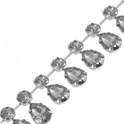 Chaîne en Laiton en Forme de Goutte avec Strass 18 x 13 Mm/10 mm